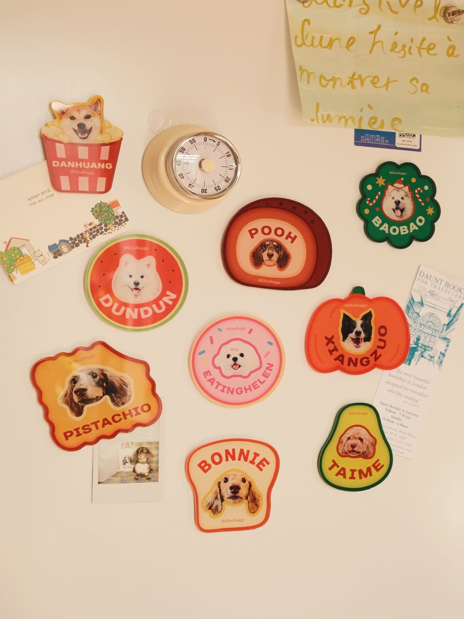 Custom Pet Portrait Fridge Magnet-Okedoggy-8*8cm-Watermelon Summer