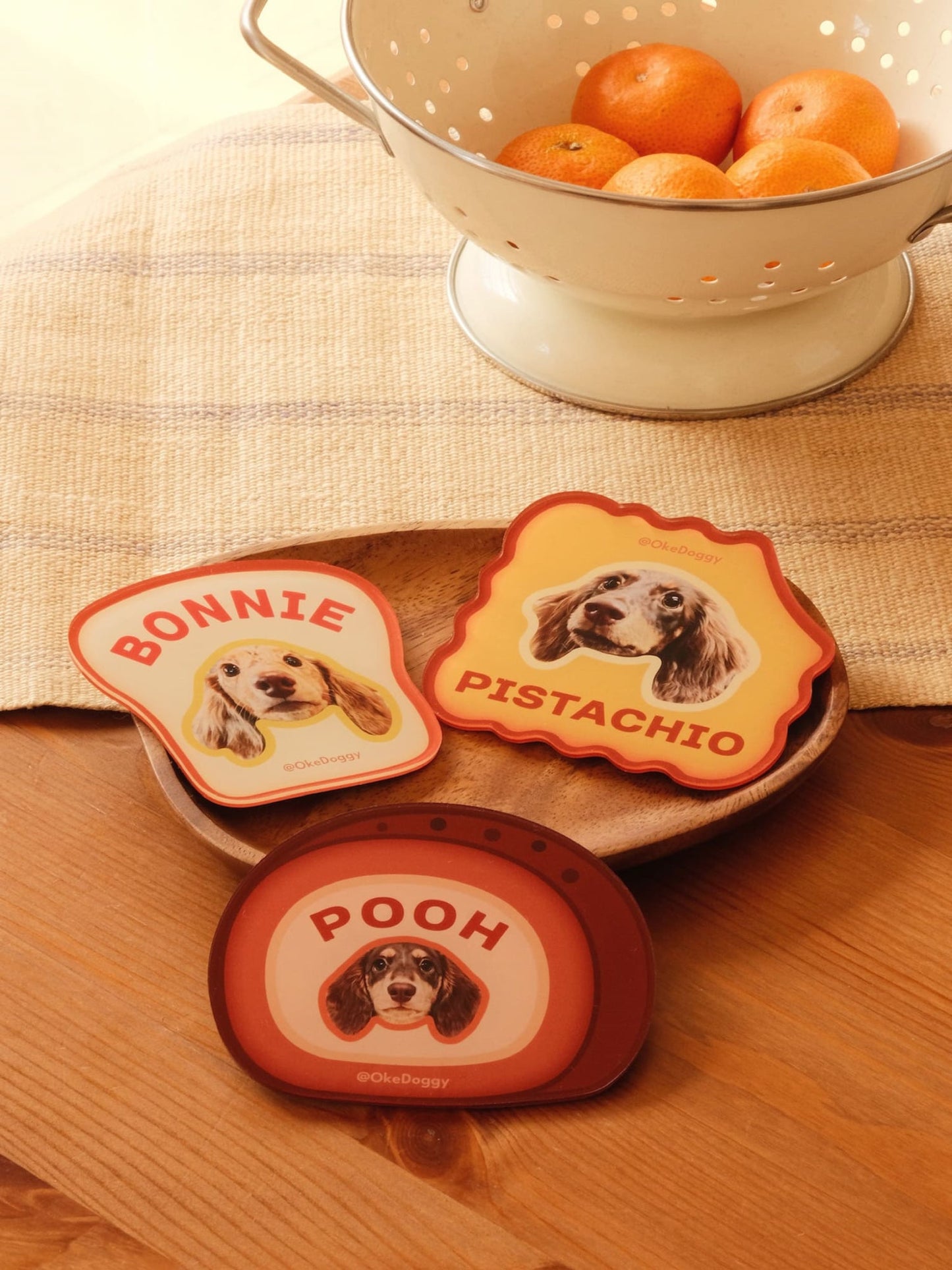 Custom Pet Portrait Fridge Magnet-Okedoggy-8*8cm-Chocolate Roll