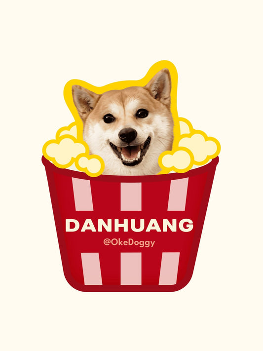 Custom Pet Portrait Fridge Magnet-Okedoggy-8*8cm-Movie Night