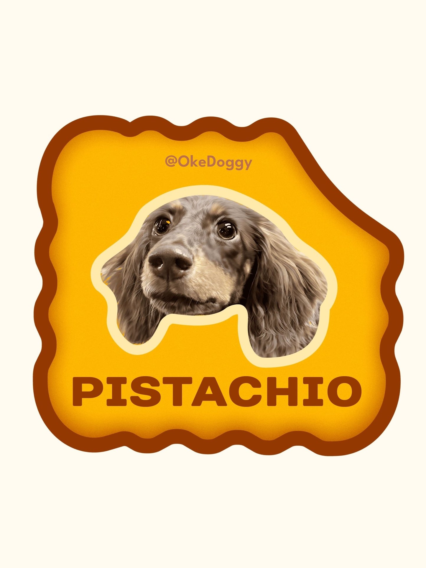Custom Pet Portrait Fridge Magnet-Okedoggy-8*8cm-Butter Biscuit