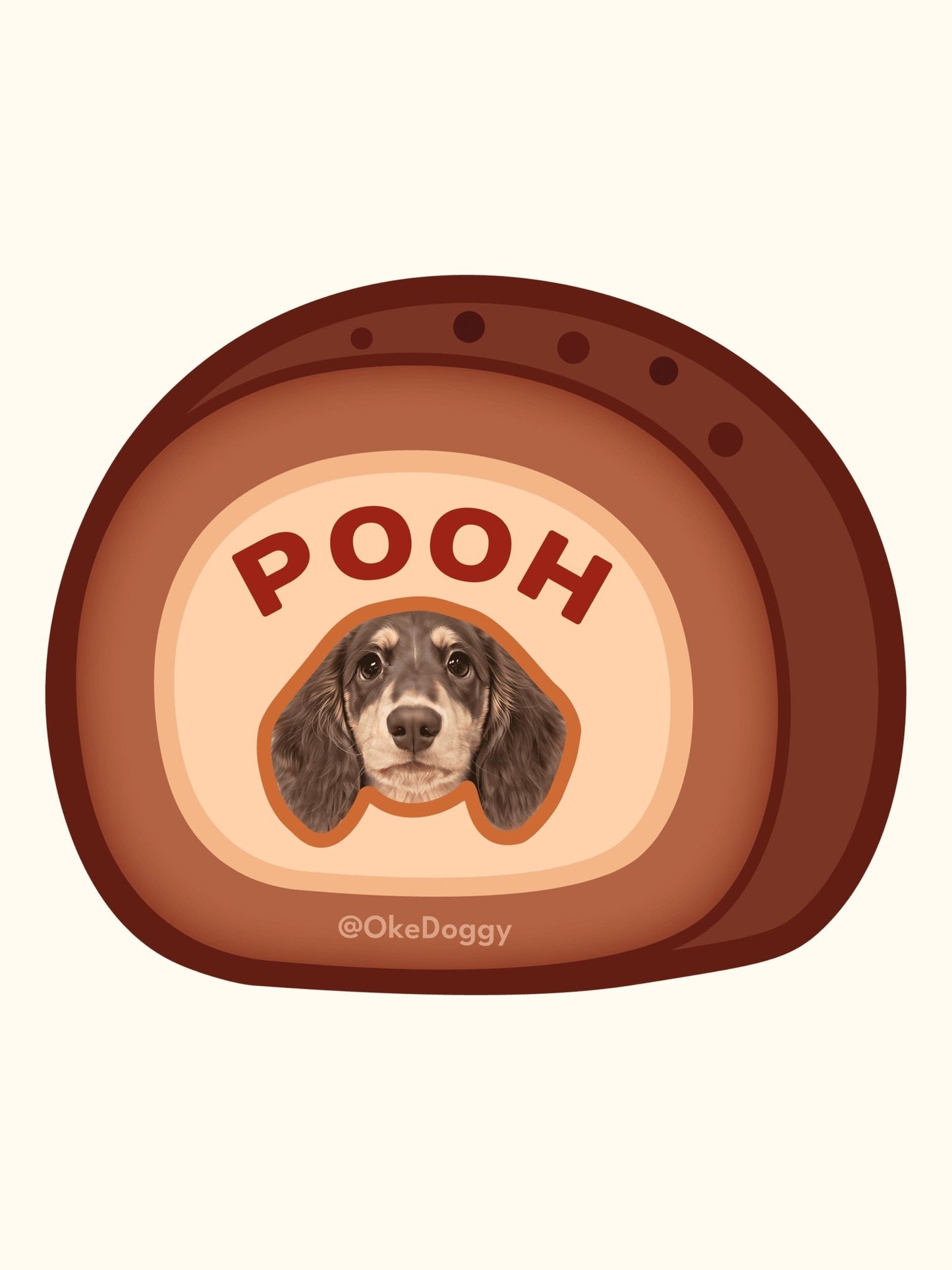 Custom Pet Portrait Fridge Magnet-Okedoggy-8*8cm-Chocolate Roll