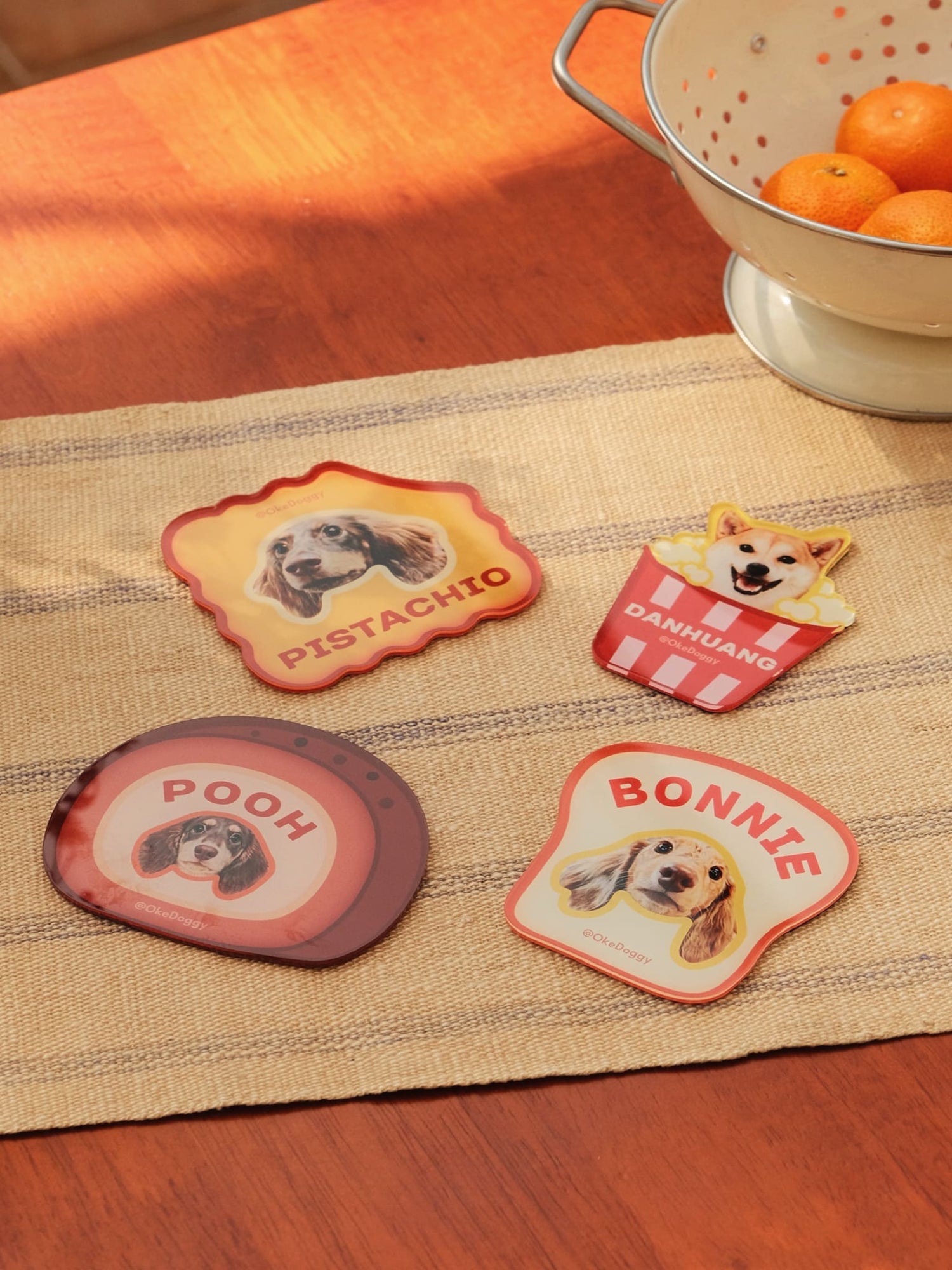 Custom Pet Portrait Fridge Magnet-Okedoggy-8*8cm-Chocolate Roll