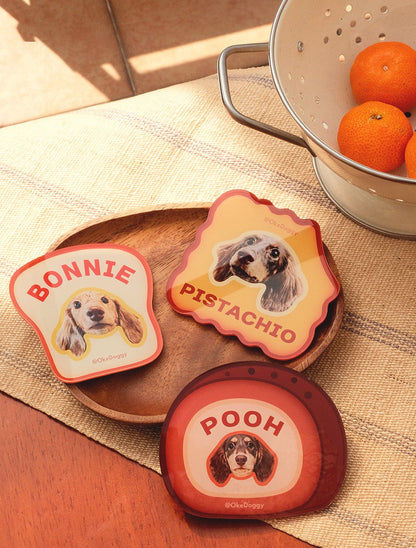 Custom Pet Portrait Fridge Magnet-Okedoggy-8*8cm-Crispy Toast