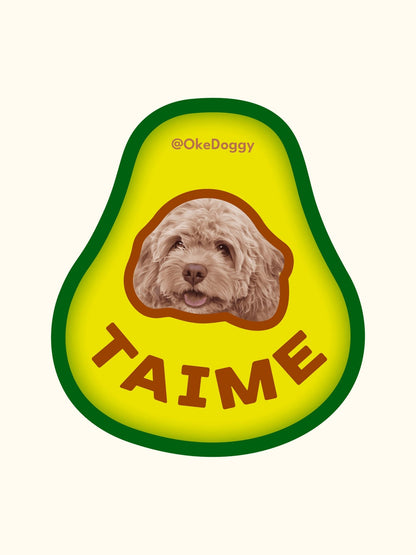 Custom Pet Portrait Fridge Magnet-Okedoggy-8*8cm-Avocado