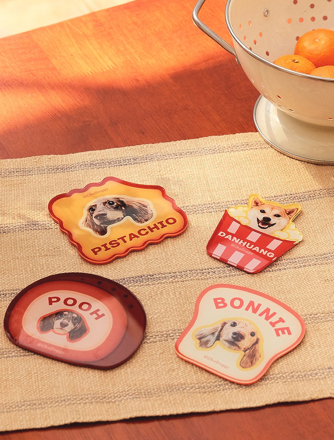 Custom Pet Portrait Fridge Magnet-Okedoggy-8*8cm-Chocolate Roll