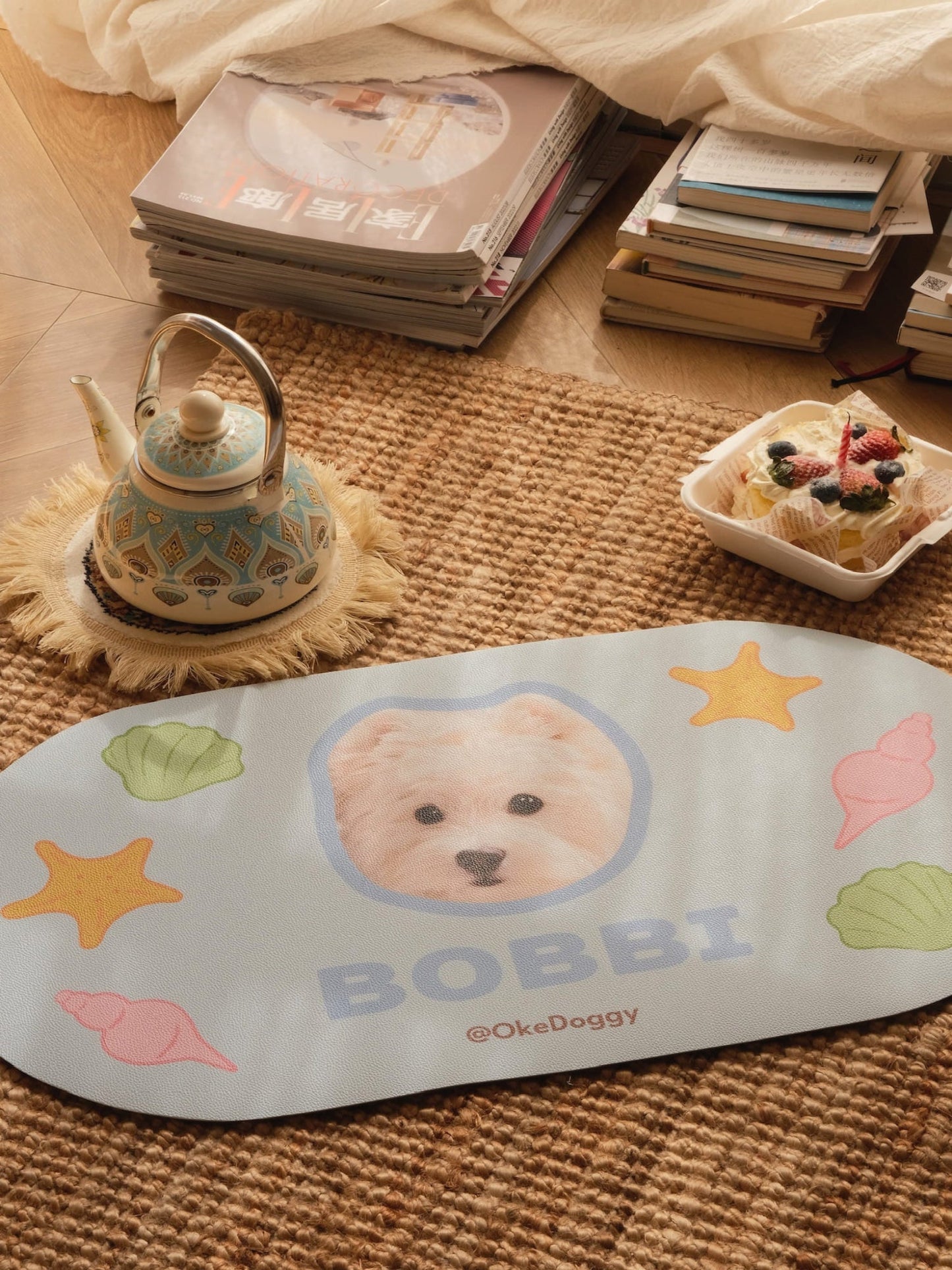 Custom Pet Portrait Non-slip Mat-Okedoggy-Lemon Soda-60*35cm