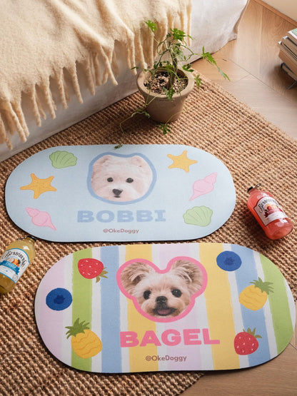 Custom Pet Portrait Non-slip Mat-Okedoggy-Lemon Soda-60*35cm