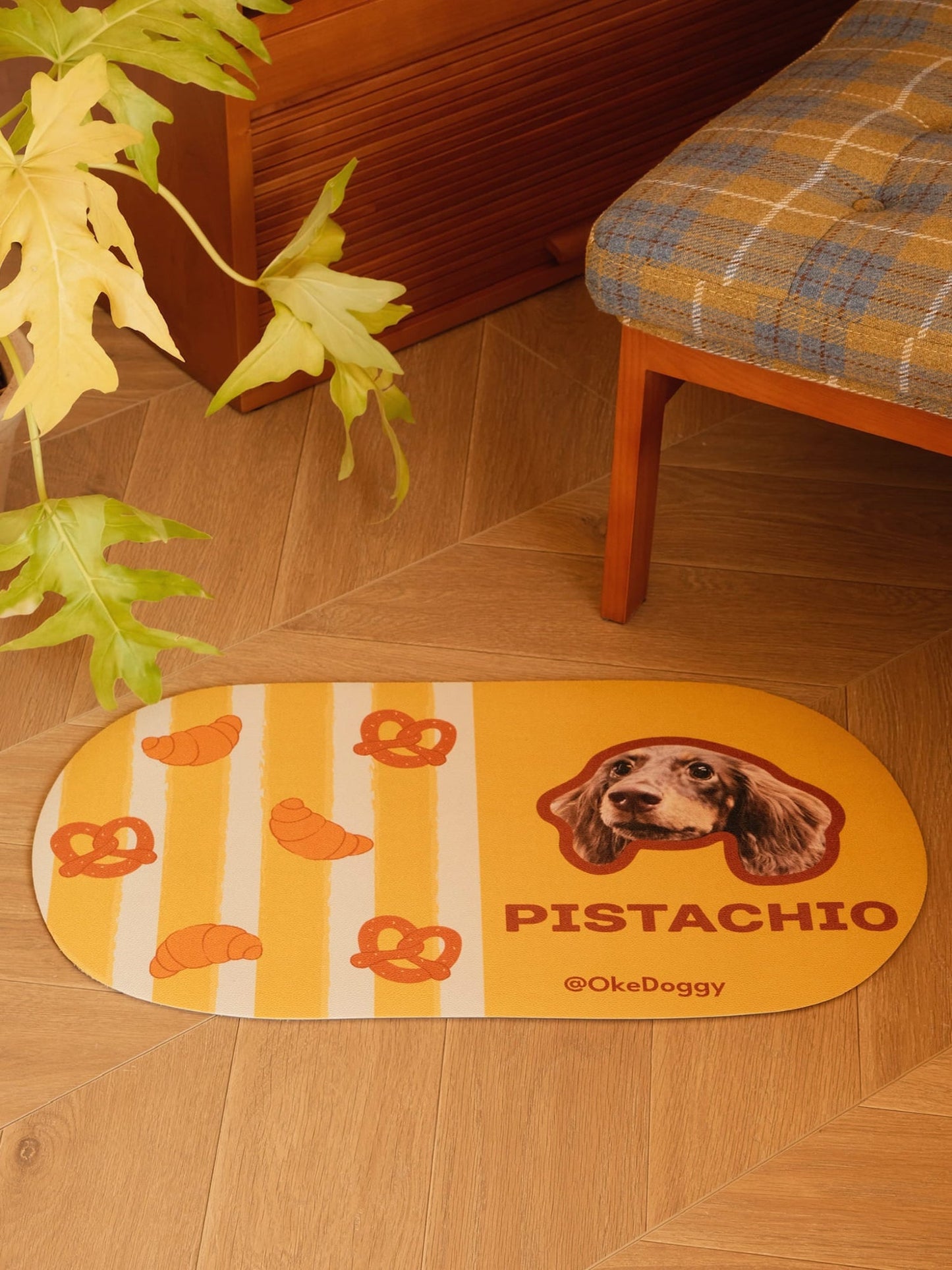 Custom Pet Portrait Non-slip Mat-Okedoggy-Bon Appetit!-60*35cm