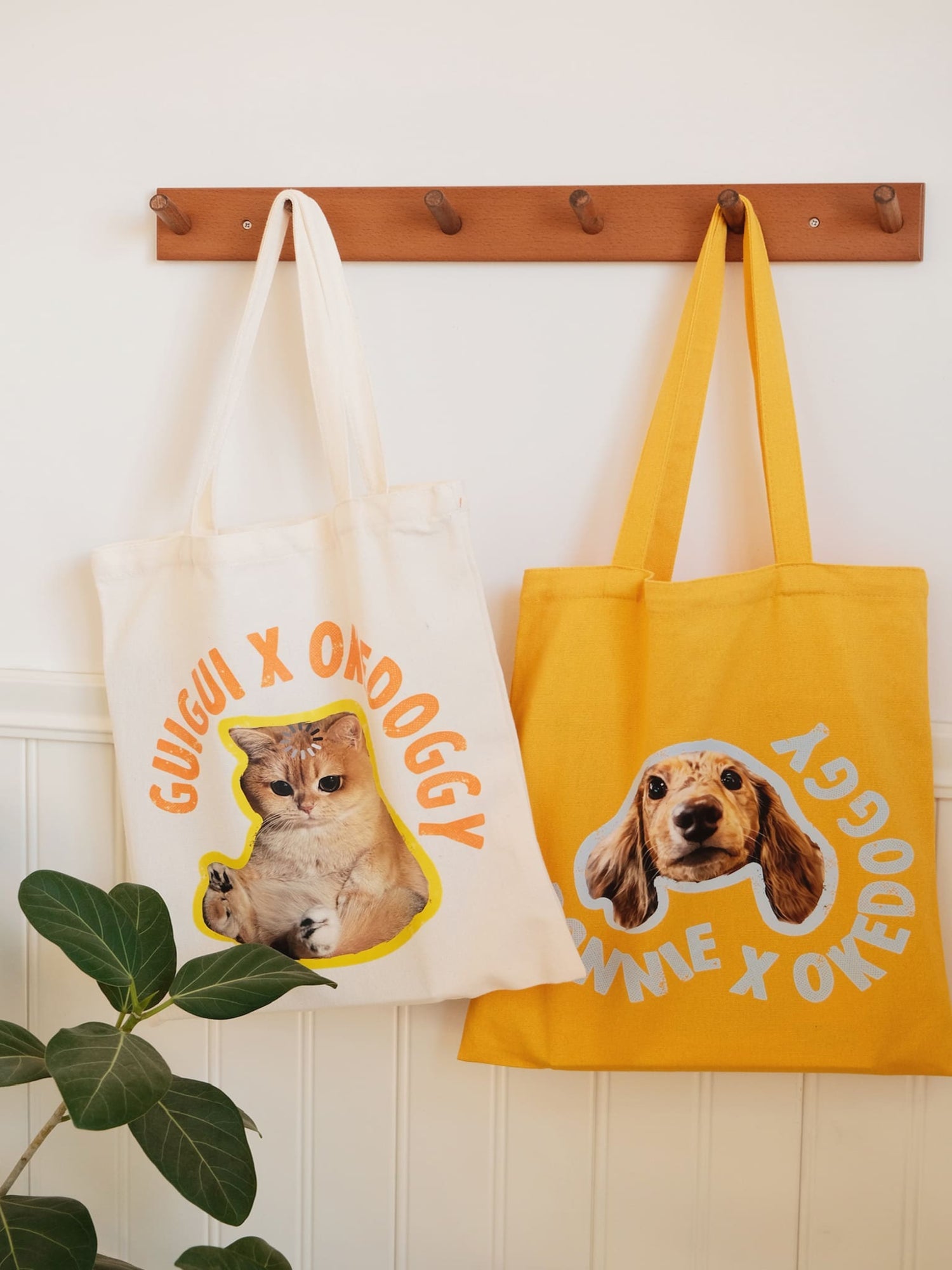 Custom Pet Potrait Canva Bag-Sunny Seaside-35*40 cm