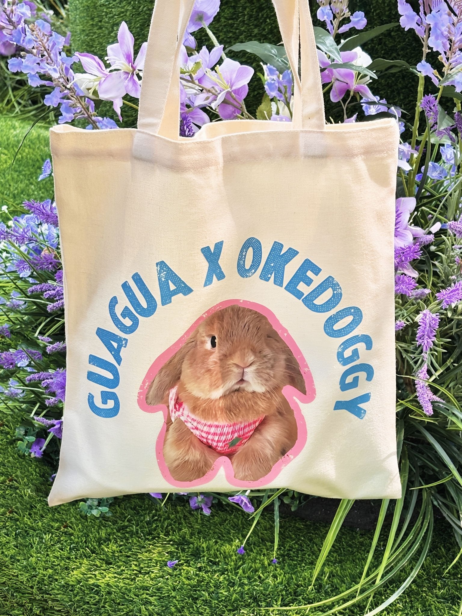 Custom Pet Potrait Canva Bag-Cotton Candy-35*40 cm