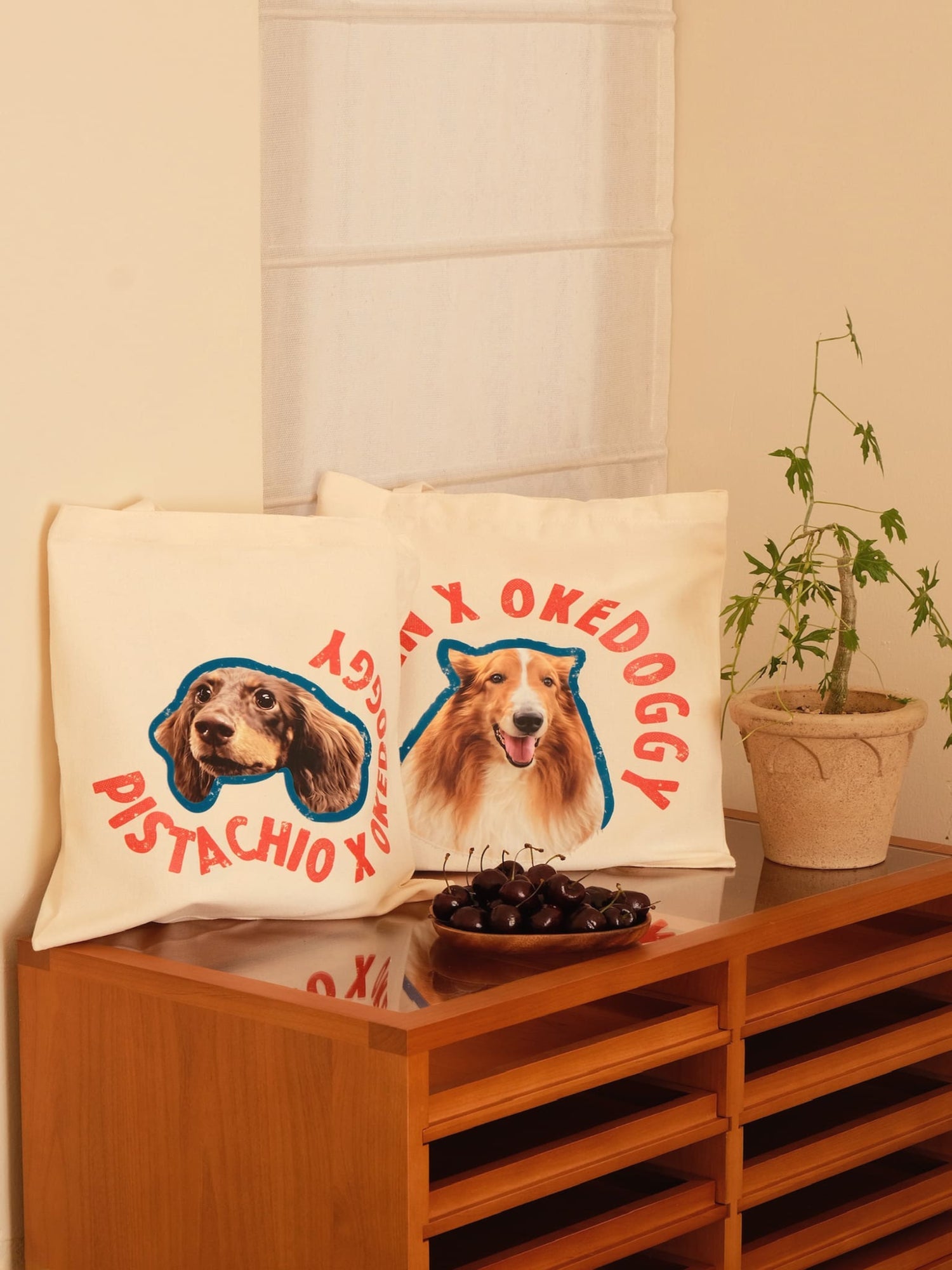 Custom Pet Potrait Canva Bag-Sunset Coast-35*40 cm