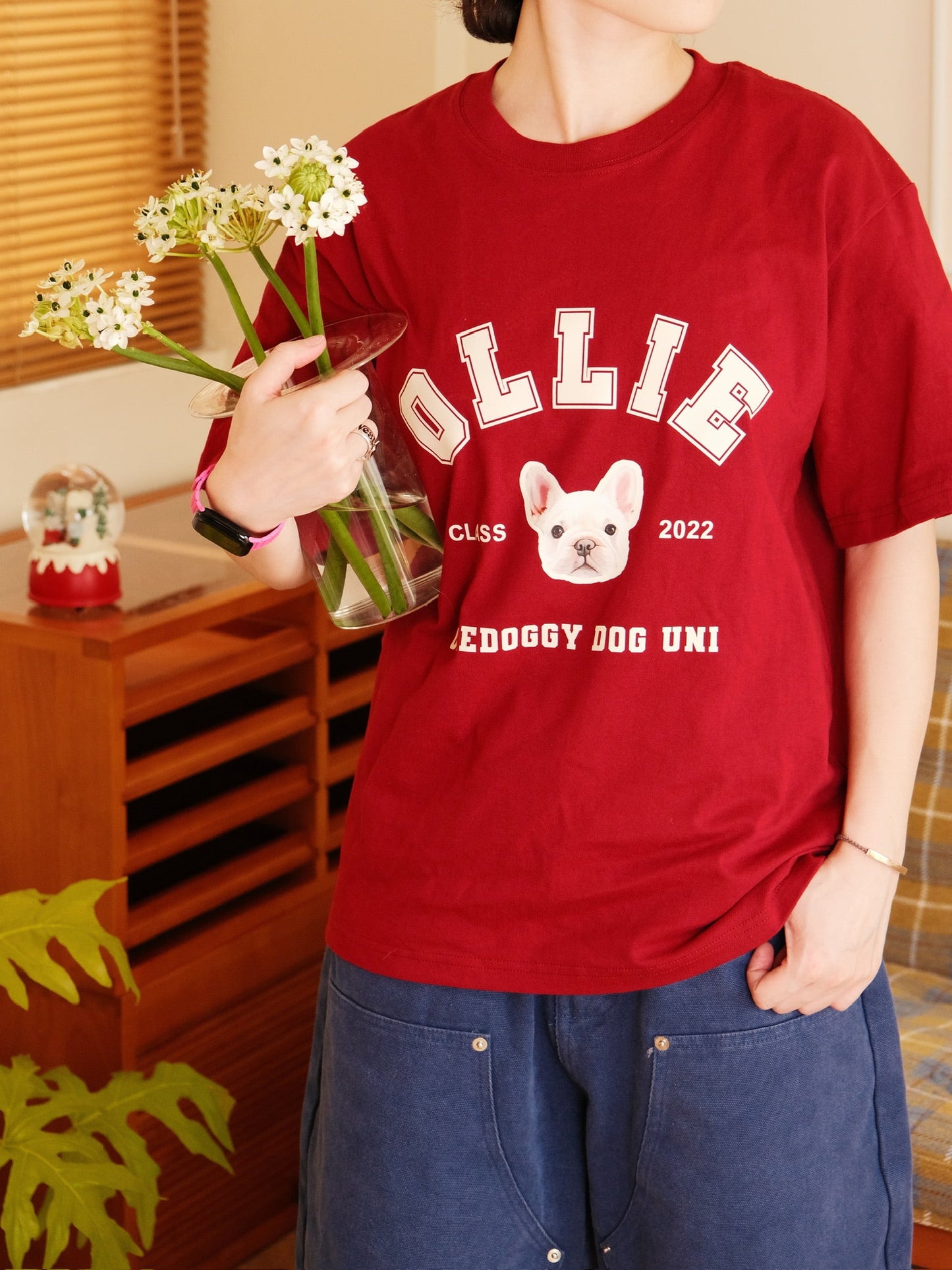 Custom Pet Portrait Dog University T-shirt