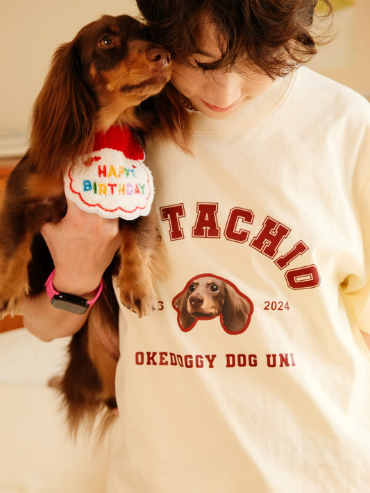Custom Pet Portrait Dog University T-shirt