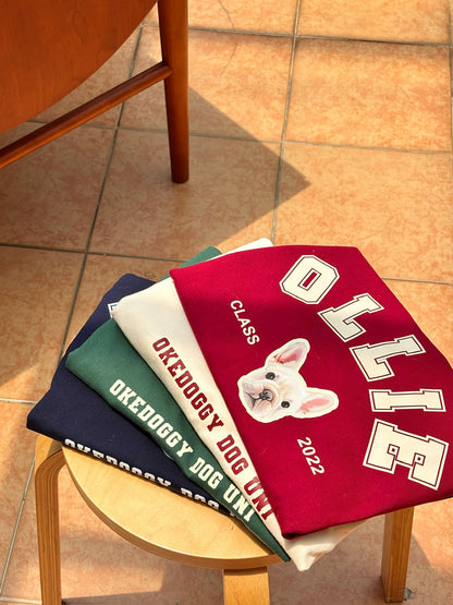 Custom Pet Portrait Dog University T-shirt