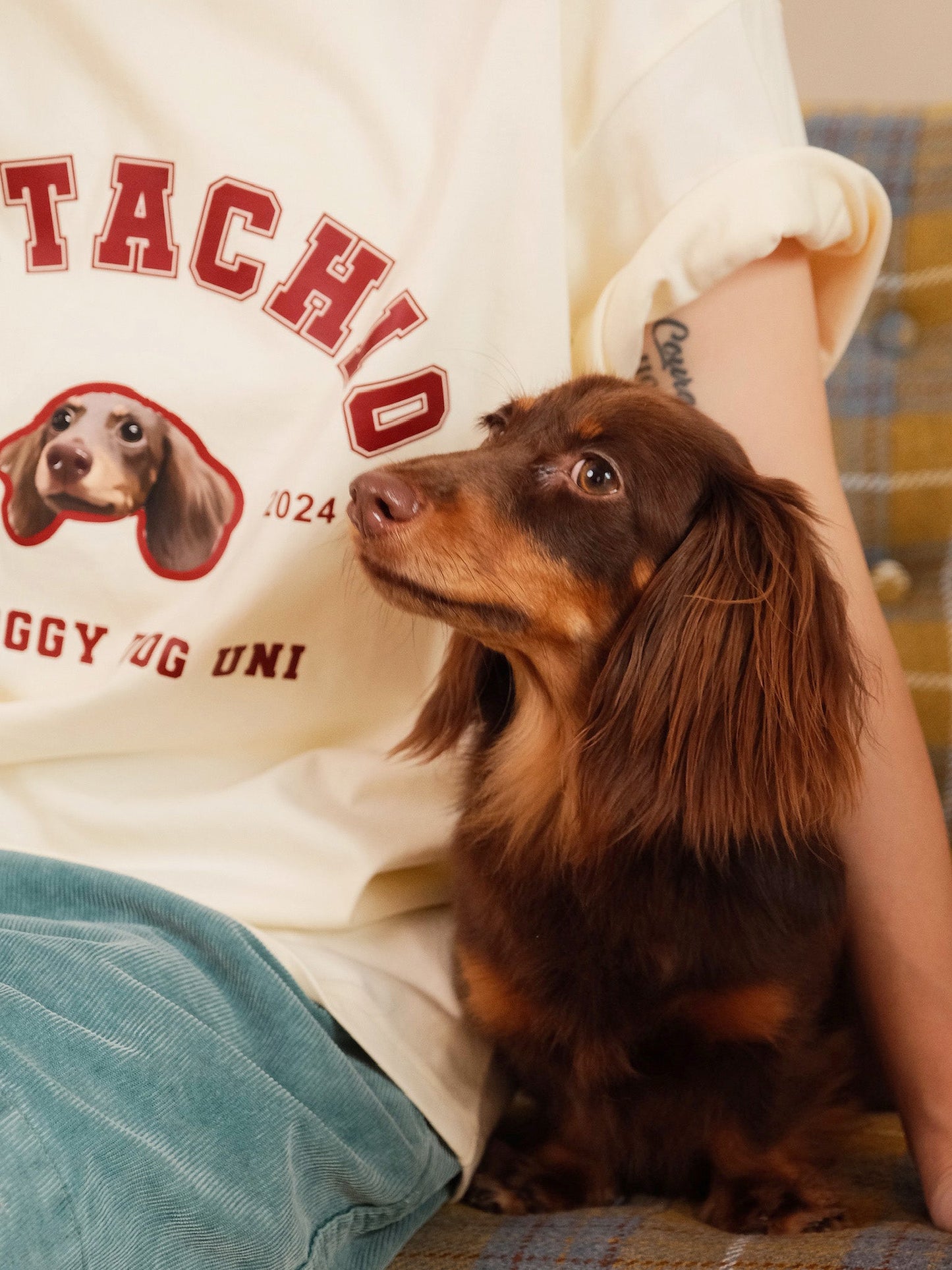 Custom Pet Portrait Dog University T-shirt