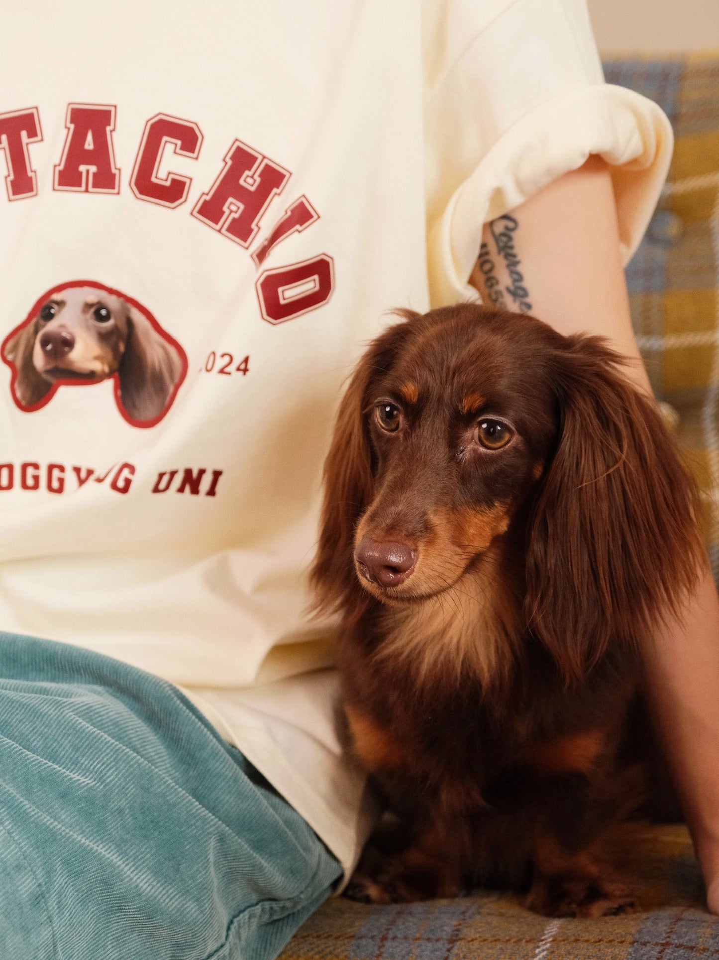 Custom Pet Portrait Dog University T-shirt