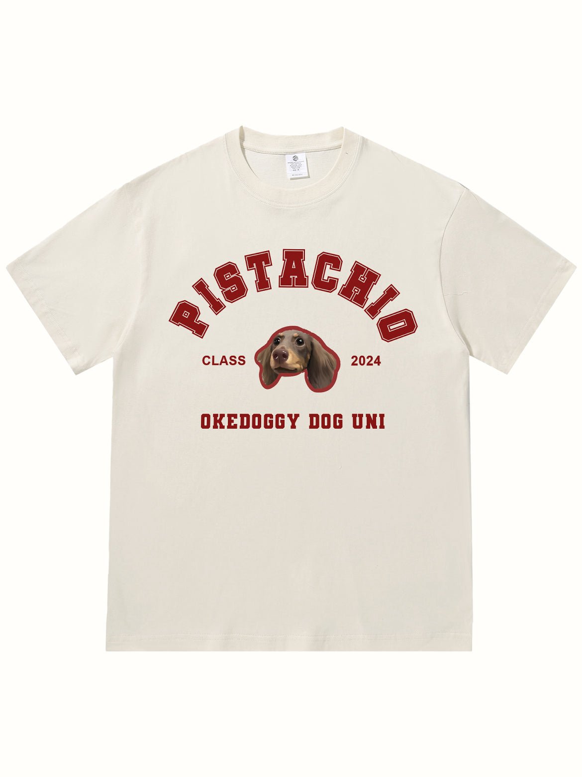 Custom Pet Portrait Dog University T-shirt