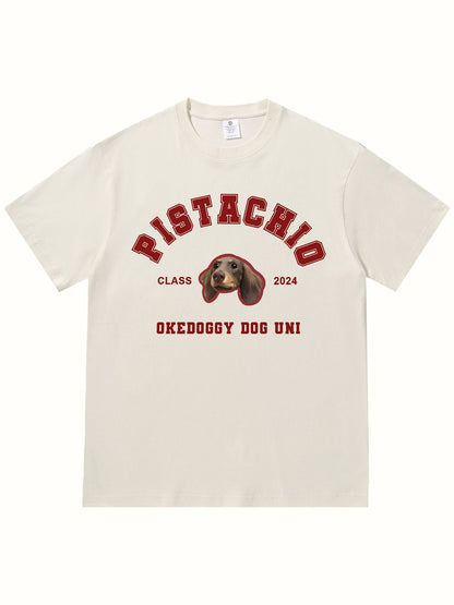 Custom Pet Portrait Dog University T-shirt