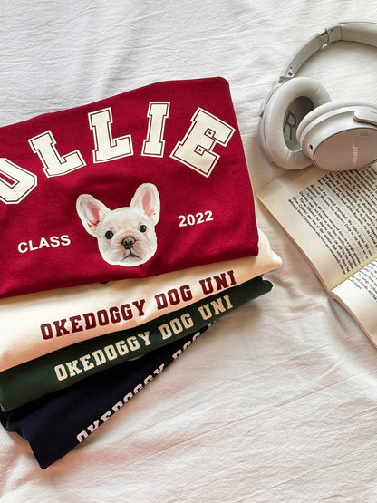 Custom Pet Portrait Dog University T-shirt
