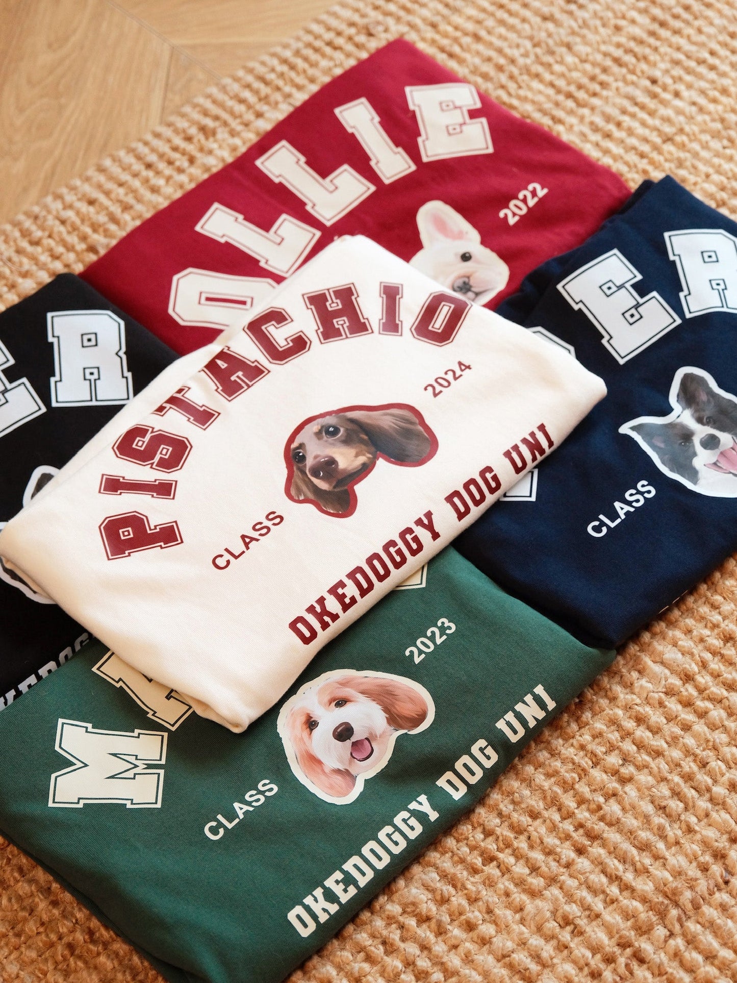 Custom Pet Portrait Dog University T-shirt
