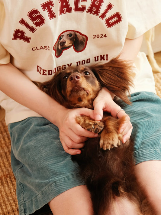 Custom Pet Portrait Dog University T-shirt