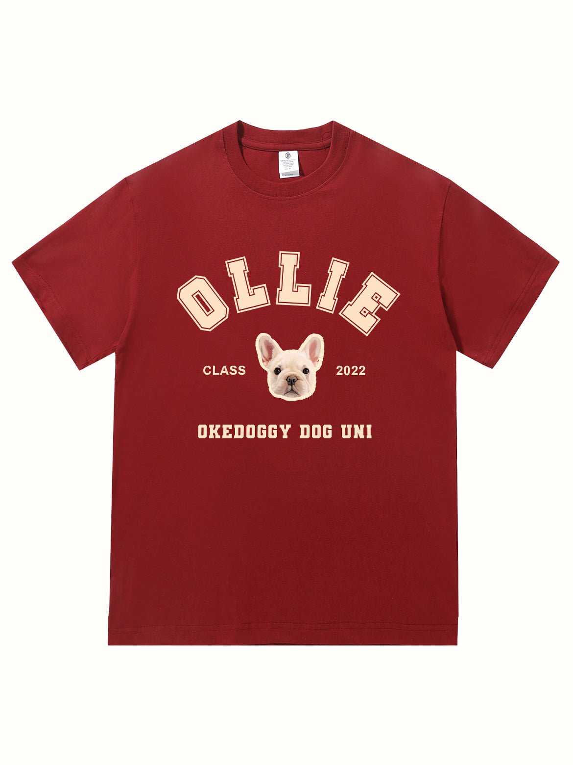 Custom Pet Portrait Dog University T-shirt