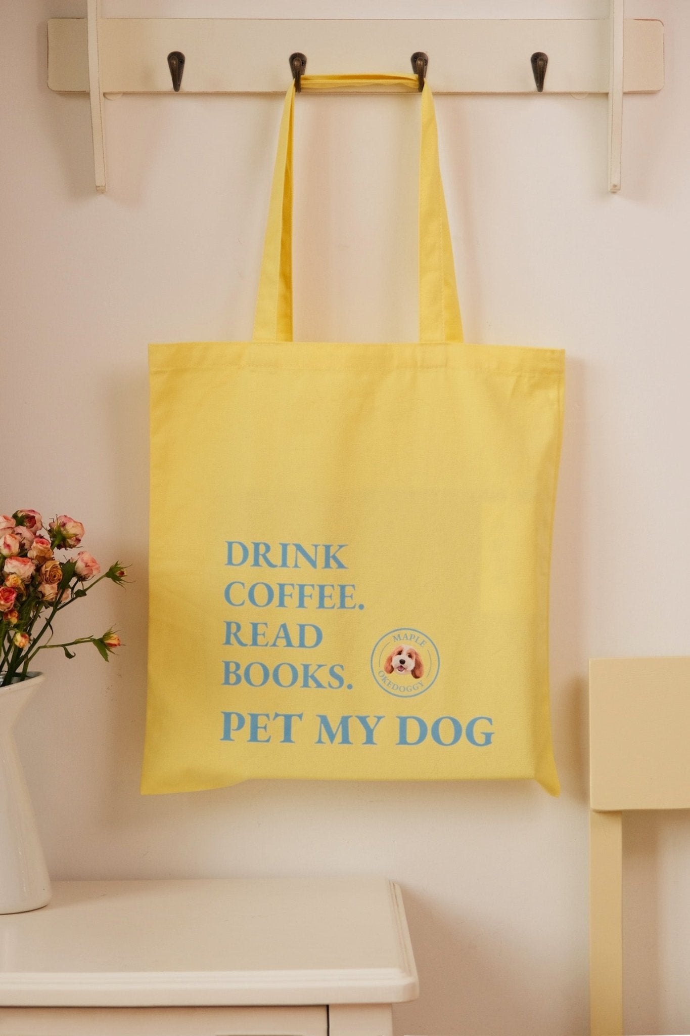 Custom Pet Portrait Mantra Tote Bag