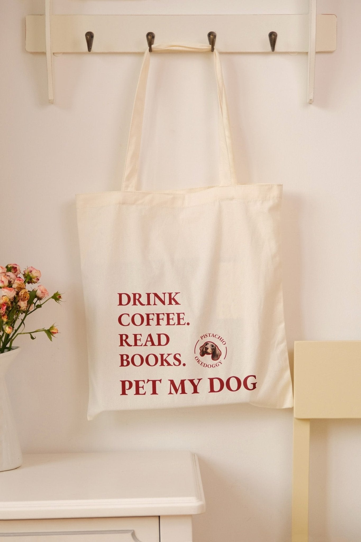 Custom Pet Portrait Mantra Tote Bag