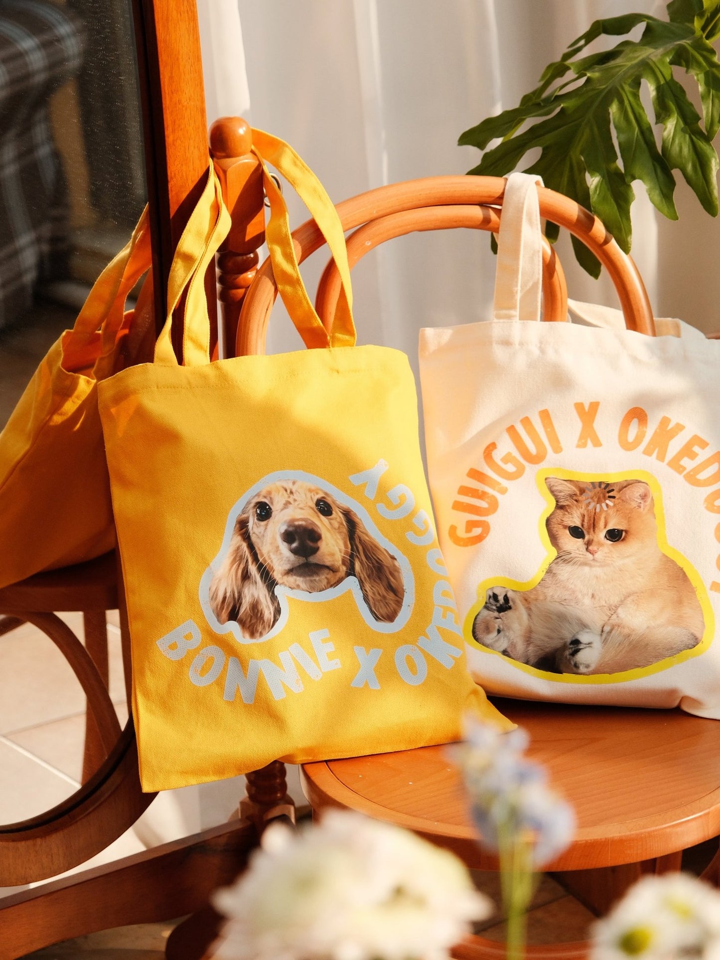 Custom Big Pet Portrait Tote Bag