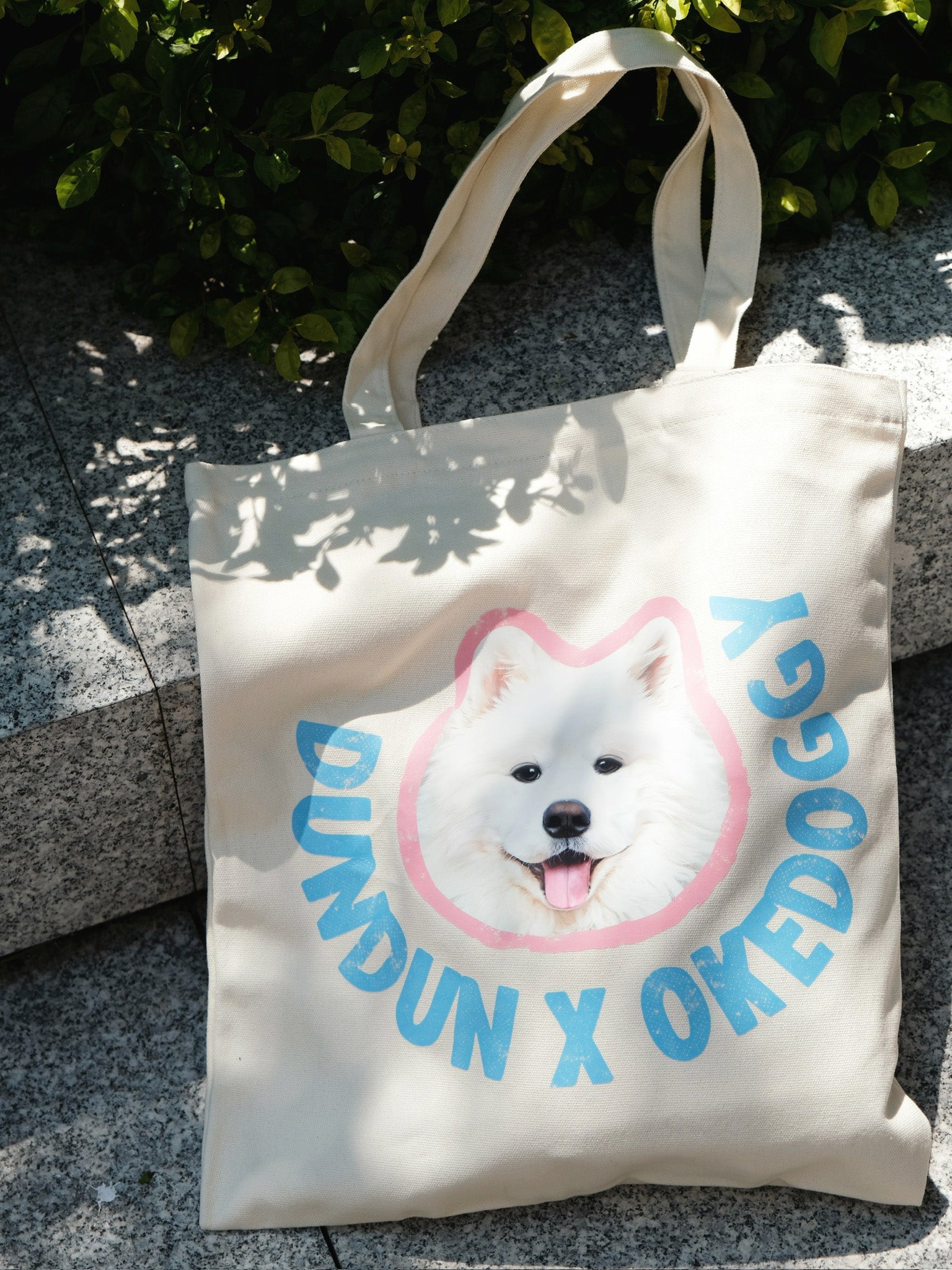 Custom Pet Potrait Canva Bag-Cotton Candy-35*40 cm
