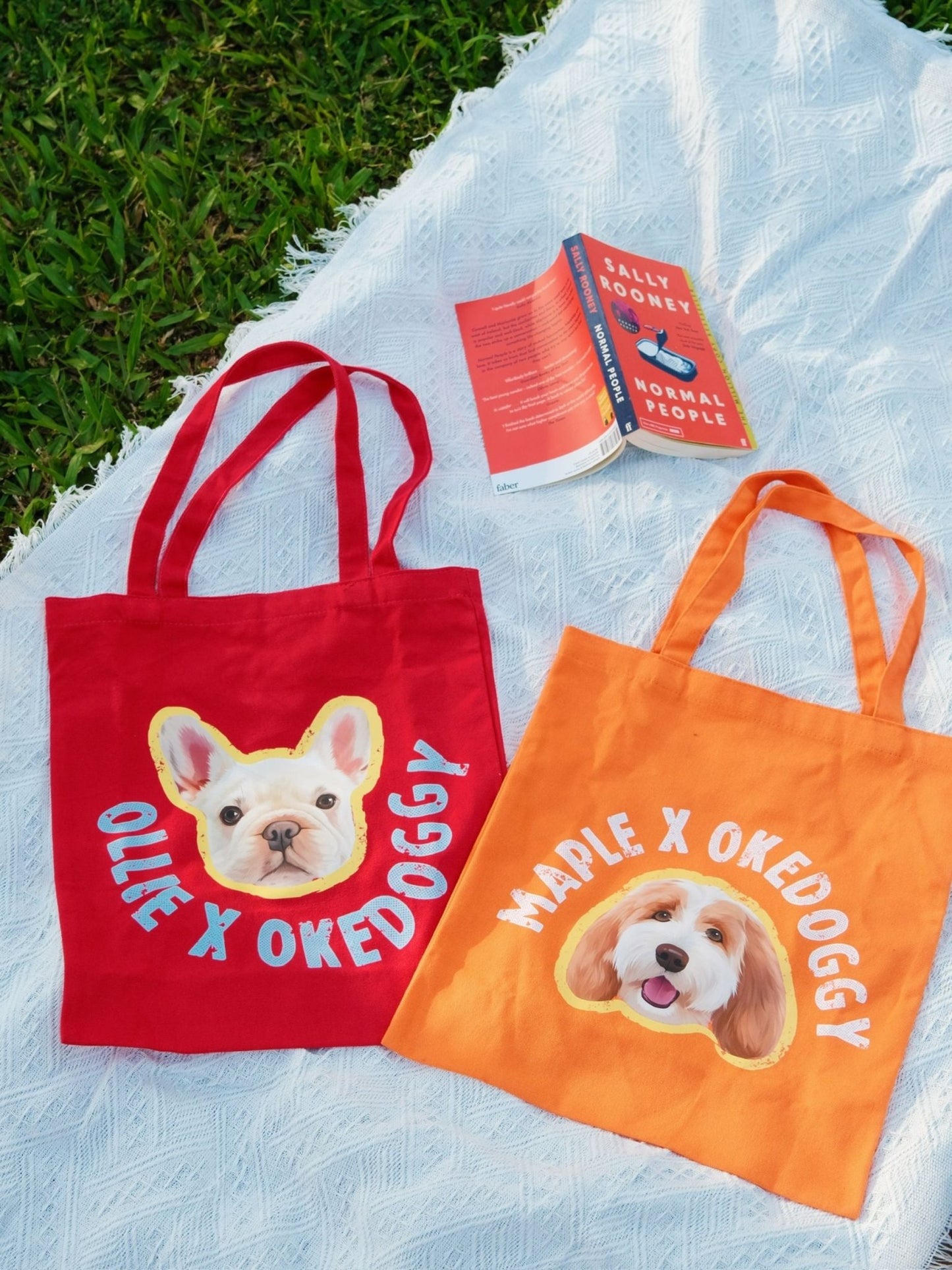 Custom Big Pet Portrait Tote Bag
