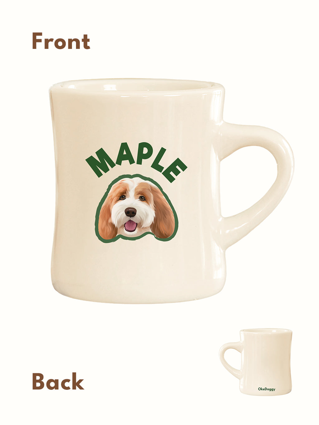Custom Pet Portrait Mug Green