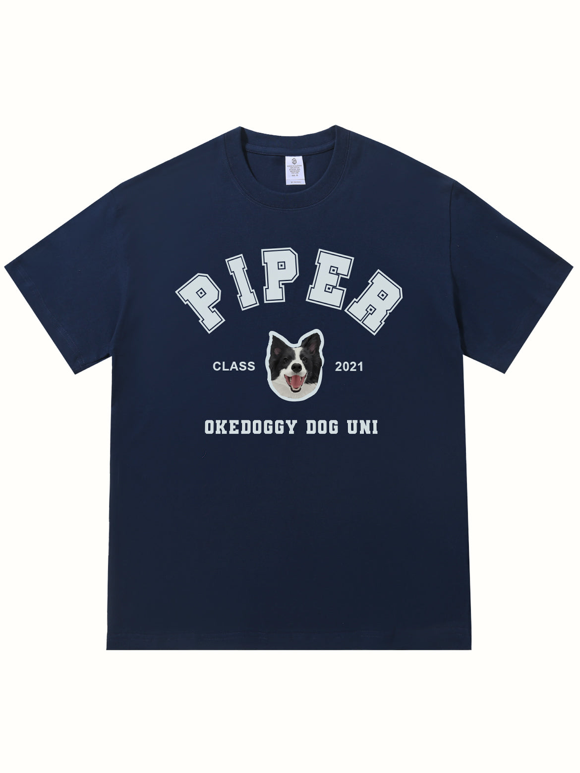Custom Pet Portrait Dog University T-shirt