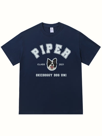 Custom Pet Portrait Dog University T-shirt